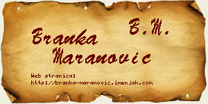 Branka Maranović vizit kartica